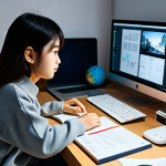 Study Scene**

"A young Japanese graphic design student, diligently studying with textbooks and a laptop, focused on Computer Graphics Operation certification materials. She is surrounded by design software manuals (Photoshop, Illustrator).  The setting is a cozy, modern apartment. She is wearing casual, comfortable clothes.  Close-up shot, detailed textures, soft lighting, studying late into the night. Safe for work, appropriate content, fully clothed, professional, family-friendly, perfect anatomy, correct proportions, natural pose, well-formed hands, proper finger count, natural body proportions."

**