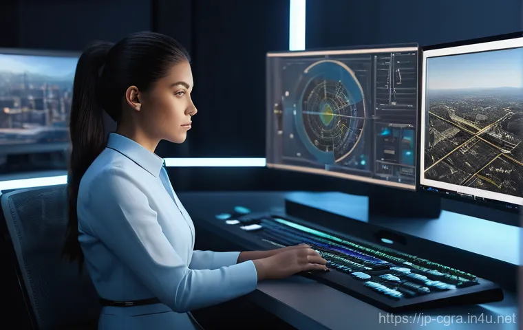 컴퓨터그래픽스운용기능사 공부 시작하기 좋은 시점 - **Prompt 1: Futuristic CG Studio with Real-time Rendering**
    "A professional female CG artist, el...